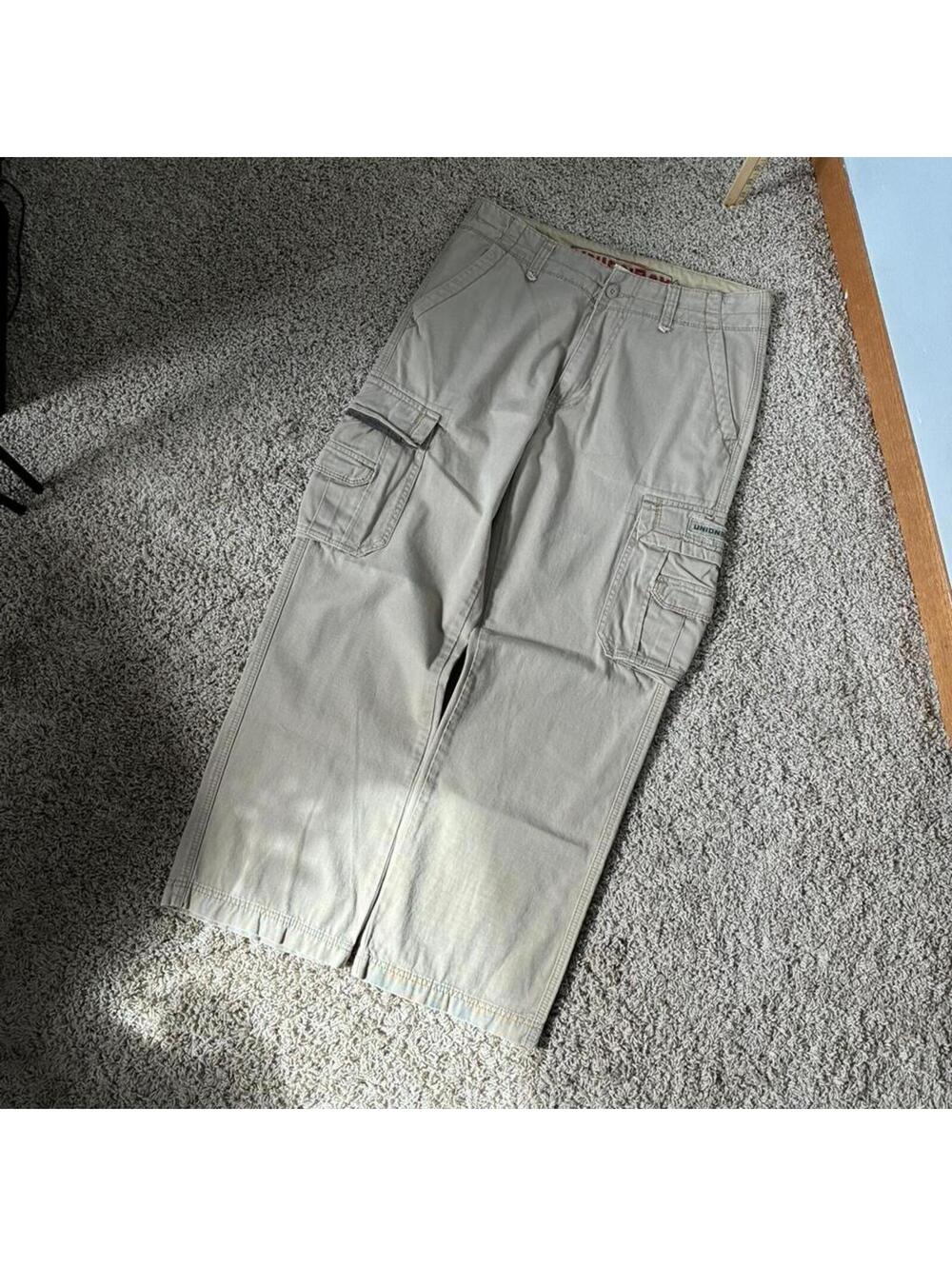 Union Bay Men's Cream and Tan Trousers